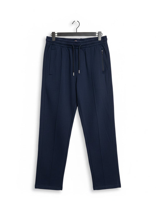 Navy Clean-Cut Relaxed Trousers